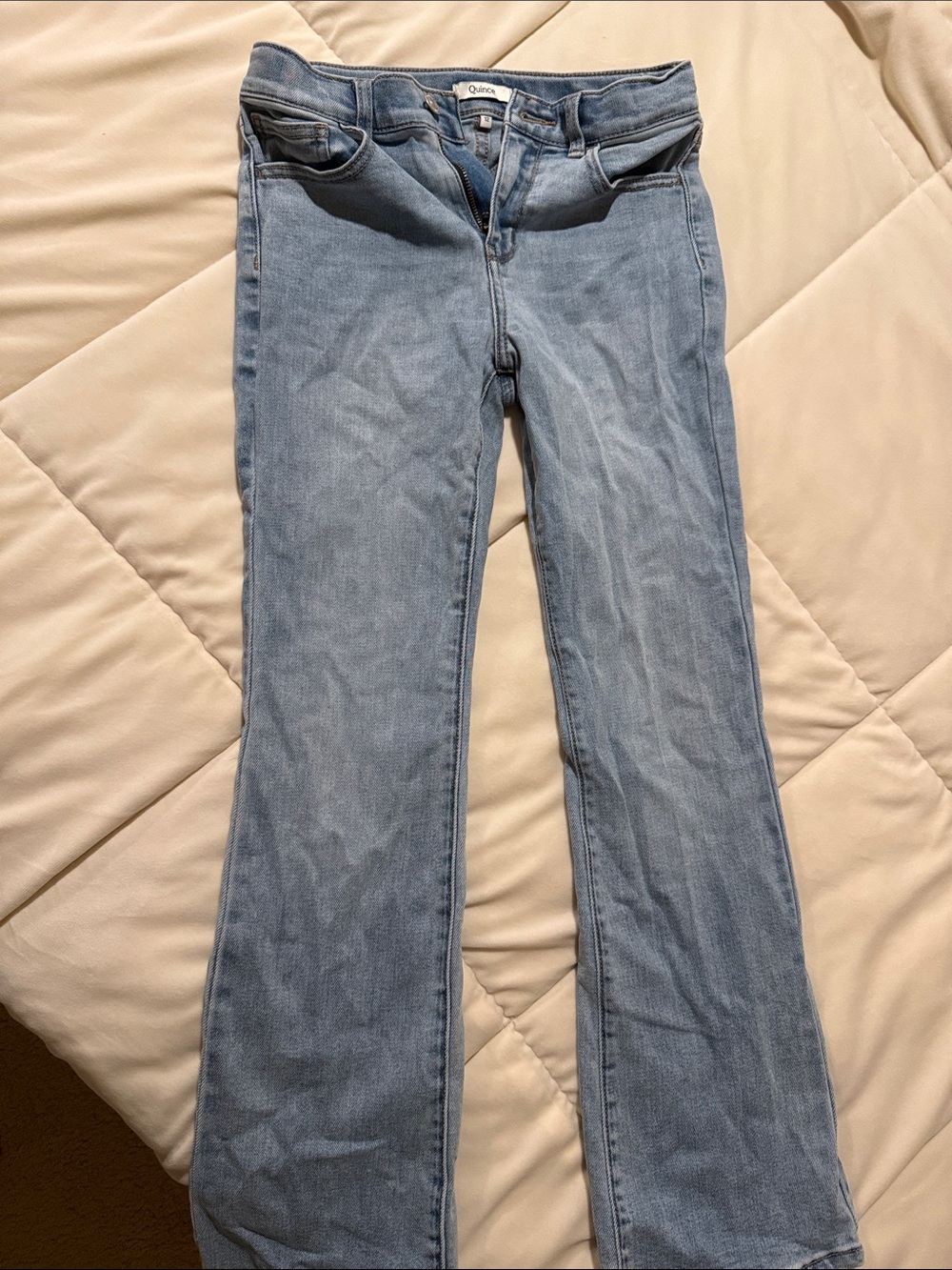 Quince Light Blue Flare Jeans